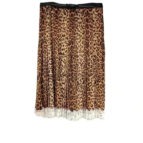 Commission Skirt Pleated Knee Length Lace Trim Autumn Winter 2021 Women's 8 - Picture 2 of 8